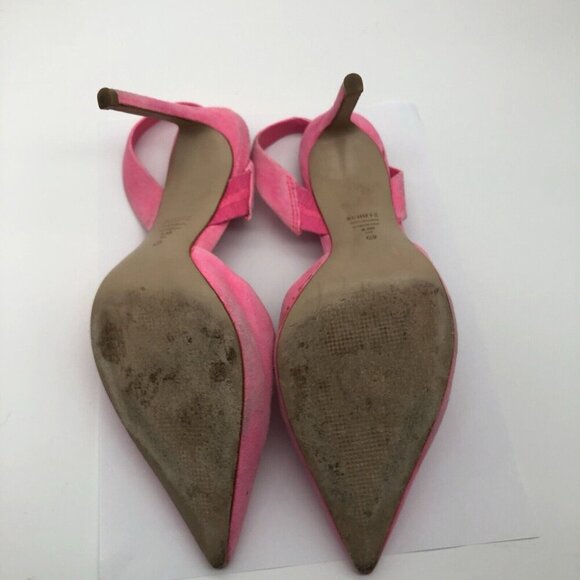 SCHUTZ Hot Pink Suede Slingbacks Size 8.5M Pointed Toe Stiletto - Picture 4 of 10